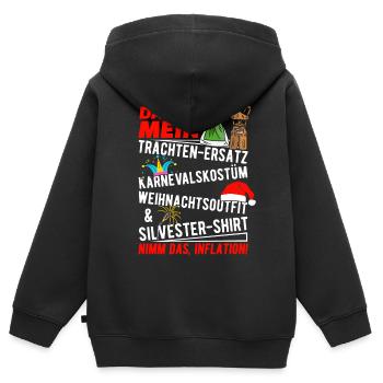 Trachten Ersatz Nimm Das Inflation Trachtenshirt - Kinder Premium Organic Zip Hoodie - Schwarz - Hinten - AI Model Kid Male (0cm)