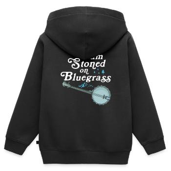 Chemises Banjo Pour Hommes Bluegrass Appalachia Folk - Sweat Premium à capuche zippé enfant bio - noir - Dos - AI Model Kid Male (0cm)