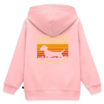 Dachshund Gift Dixie Viennese Doxie Dachshund - Kids Premium Organic Zip-up Hoodie - rose - Back - AI Model Kid Female (0cm)