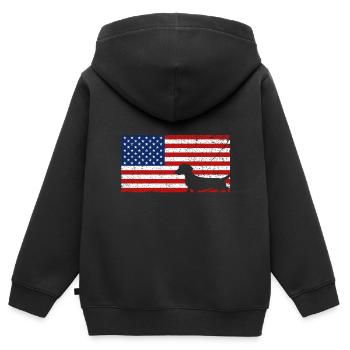 Dachshund Geschenk Dixie Wiener Doxie Dackel - Kinder Premium Organic Zip Hoodie - Schwarz - Hinten - AI Model Kid Male (0cm)