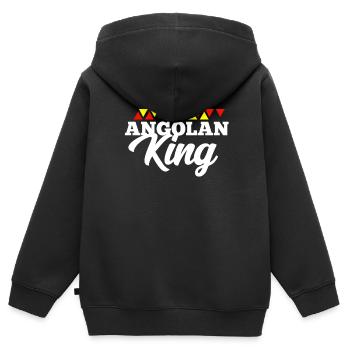 Angola - Kinder Premium Organic Zip Hoodie - Schwarz - Hinten - AI Model Kid Male (0cm)