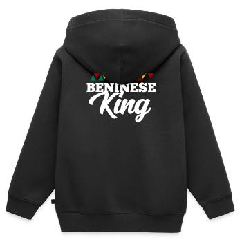 Bénin - Sweat Premium à capuche zippé enfant bio - noir - Dos - AI Model Kid Male (0cm)