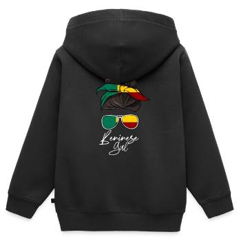 Bénin - Sweat Premium à capuche zippé enfant bio - noir - Dos - AI Model Kid Male (0cm)