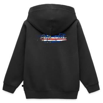 Cap-Vert - Sweat Premium à capuche zippé enfant bio - noir - Dos - AI Model Kid Male (0cm)