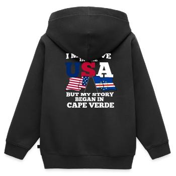 Cap-Vert - Sweat Premium à capuche zippé enfant bio - noir - Dos - AI Model Kid Male (0cm)