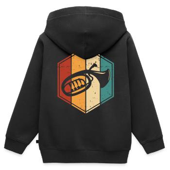 Bariton Baritonist - Kinder Premium Organic Zip Hoodie - Schwarz - Hinten - AI Model Kid Male (0cm)
