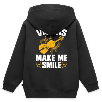 Violine Violinist - Kinder Premium Organic Zip Hoodie - Schwarz - Hinten - AI Model Kid Male (0cm)