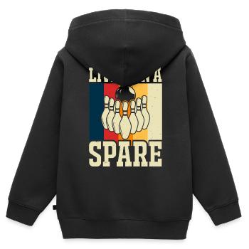 Bowling - Kinder Premium Organic Zip Hoodie - Schwarz - Hinten - AI Model Kid Male (0cm)
