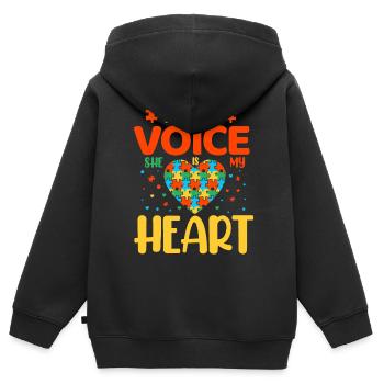 Autismus Autist - Kinder Premium Organic Zip Hoodie - Schwarz - Hinten - AI Model Kid Male (0cm)