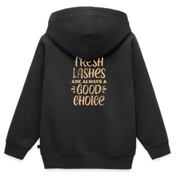 Kosmetikerin - Kinder Premium Organic Zip Hoodie - Schwarz - Hinten - AI Model Kid Male (0cm)
