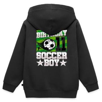 11th birthday Boy Soccer 11 Years Old Gifts - Kinder Premium Organic Zip Hoodie - Schwarz - Hinten - AI Model Kid Male (0cm)