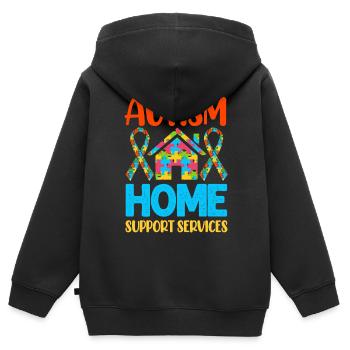 Autismus Autist - Kinder Premium Organic Zip Hoodie - Schwarz - Hinten - AI Model Kid Male (0cm)