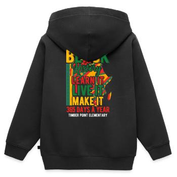 Black History Month Black History - Kinder Premium Organic Zip Hoodie - Schwarz - Hinten - AI Model Kid Male (0cm)