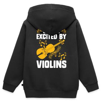 Violine Violinist - Kinder Premium Organic Zip Hoodie - Schwarz - Hinten - AI Model Kid Male (0cm)