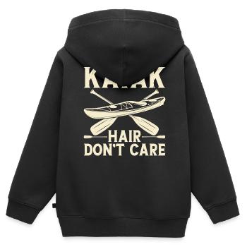 Kajak Kajakfahrer Kajaker - Kinder Premium Organic Zip Hoodie - Schwarz - Hinten - AI Model Kid Male (0cm)