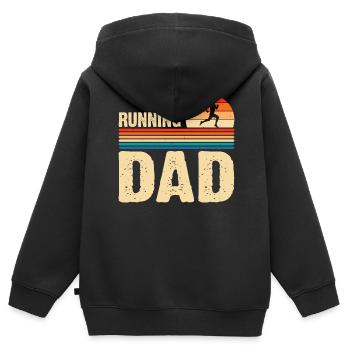 Laufen Läufer Papa - Kinder Premium Organic Zip Hoodie - Schwarz - Hinten - AI Model Kid Male (0cm)