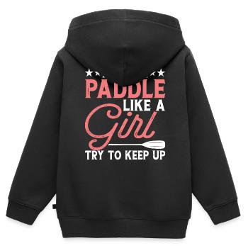 Kajak Kajakfahrer Kajaker - Kinder Premium Organic Zip Hoodie - Schwarz - Hinten - AI Model Kid Male (0cm)