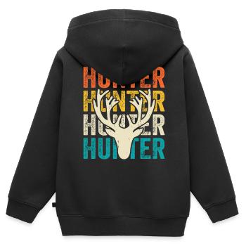 Jäger Jagen - Kinder Premium Organic Zip Hoodie - Schwarz - Hinten - AI Model Kid Male (0cm)