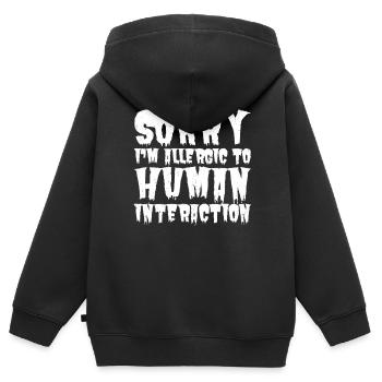 Allergic to Humans Introvertierte Halloween Ironie - Kinder Premium Organic Zip Hoodie - Schwarz - Hinten - AI Model Kid Male (0cm)