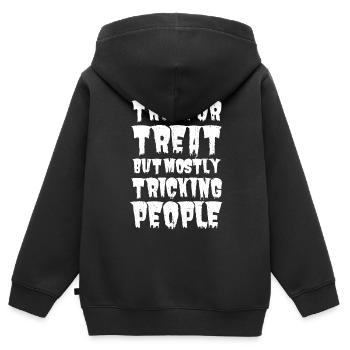 Halloween Cynicism: Trick or Treat Mostly Tricking - Kids Premium Organic Zip-up Hoodie - black - Back - AI Model Kid Male (0cm)