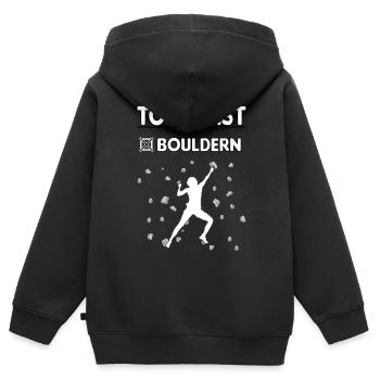 Bloc Bloc Escalade de bloc Bloc - Sweat Premium à capuche zippé enfant bio - noir - Dos - AI Model Kid Male (0cm)