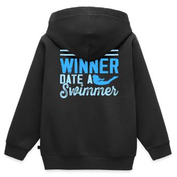 Flotteur de natation - Sweat Premium à capuche zippé enfant bio - noir - Dos - AI Model Kid Male (0cm)