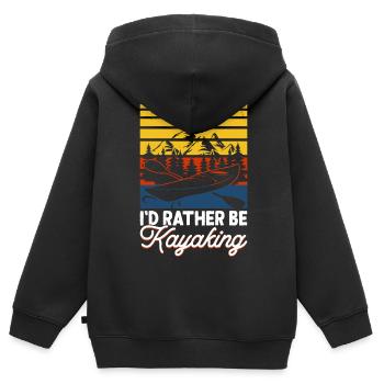 Kajak Kajakfahrer Kajaker - Kinder Premium Organic Zip Hoodie - Schwarz - Hinten - AI Model Kid Male (0cm)