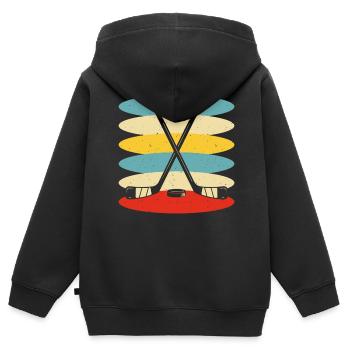 Kajak Kajakfahrer Kajaker - Kinder Premium Organic Zip Hoodie - Schwarz - Hinten - AI Model Kid Male (0cm)
