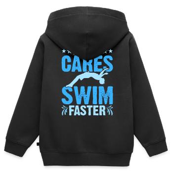 Flotteur de natation - Sweat Premium à capuche zippé enfant bio - noir - Dos - AI Model Kid Male (0cm)