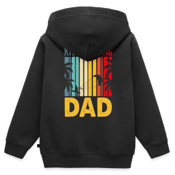 Kitesurf Kitesurfer Kiteboard - Kinder Premium Organic Zip Hoodie - Schwarz - Hinten - AI Model Kid Male (0cm)