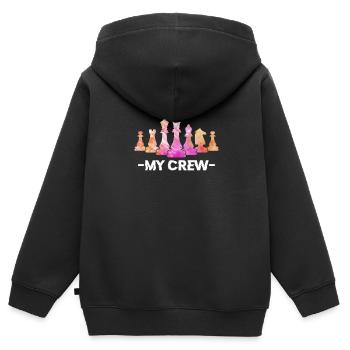 Schach Schachbrett Schachmatt Schachspieler - Kinder Premium Organic Zip Hoodie - Schwarz - Hinten - AI Model Kid Male (0cm)