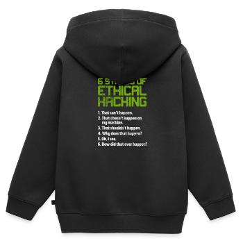 Hacker - Kinder Premium Organic Zip Hoodie - Schwarz - Hinten - AI Model Kid Male (0cm)