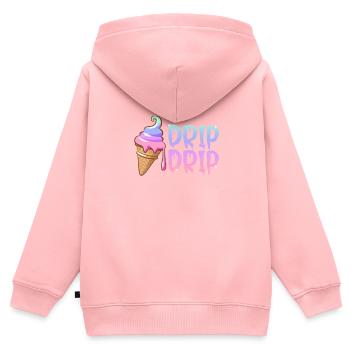 Eiscreme - Kinder Premium Organic Zip Hoodie - Rosa - Hinten - AI Model Kid Female (0cm)