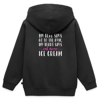 Eiscreme Eis Eiskrem Ice Cream Sommer Geschenk - Kinder Premium Organic Zip Hoodie - Schwarz - Hinten - AI Model Kid Male (0cm)