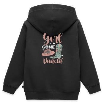 Linedance - Kinder Premium Organic Zip Hoodie - Schwarz - Hinten - AI Model Kid Male (0cm)
