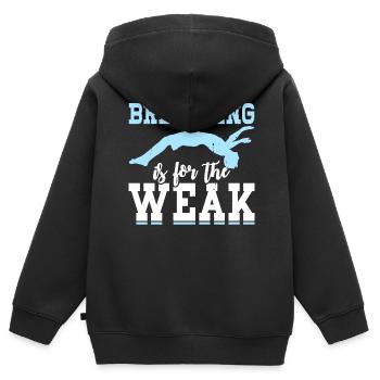 Flotteur de natation - Sweat Premium à capuche zippé enfant bio - noir - Dos - AI Model Kid Male (0cm)