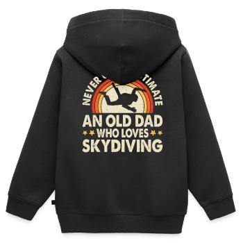 Parachutisme - Sweat Premium à capuche zippé enfant bio - noir - Dos - AI Model Kid Male (0cm)