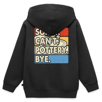 Poterie Poterie Poterie - Sweat Premium à capuche zippé enfant bio - noir - Dos - AI Model Kid Male (0cm)