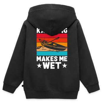 Kajak Kajakfahrer Kajaker - Kinder Premium Organic Zip Hoodie - Schwarz - Hinten - AI Model Kid Male (0cm)