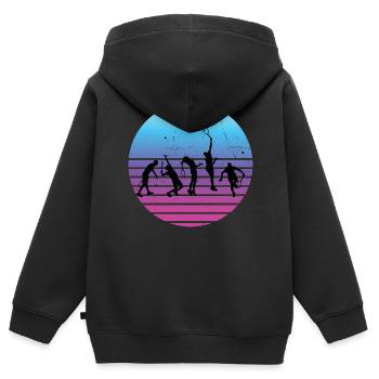Damen Tennisspielen Tennisspieler Tennis Herren - Kinder Premium Organic Zip Hoodie - Schwarz - Hinten - AI Model Kid Male (0cm)