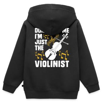 Violine Violinist - Kinder Premium Organic Zip Hoodie - Schwarz - Hinten - AI Model Kid Male (0cm)