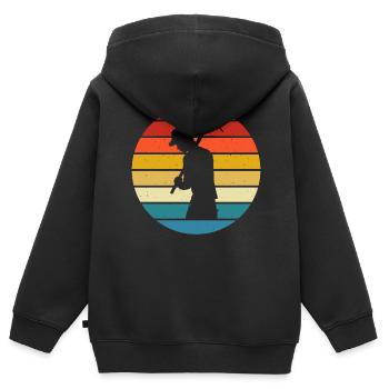 Mining - Kids Premium Organic Zip-up Hoodie - black - Back - AI Model Kid Male (0cm)