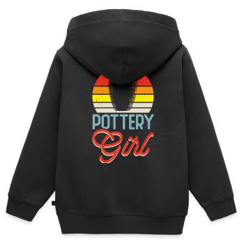 Poterie Poterie Poterie - Sweat Premium à capuche zippé enfant bio - noir - Dos - AI Model Kid Male (0cm)