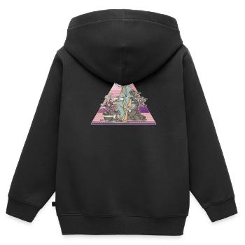 Bonsaï Bonsaï Arbre Fleur Pot de Japonais Geisha - Sweat Premium à capuche zippé enfant bio - noir - Dos - AI Model Kid Male (0cm)