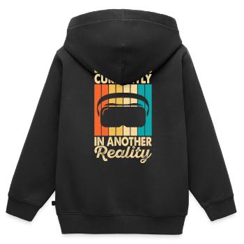 VR Virtual Reality Glasses Virtual Reality - Kids Premium Organic Zip-up Hoodie - black - Back - AI Model Kid Male (0cm)
