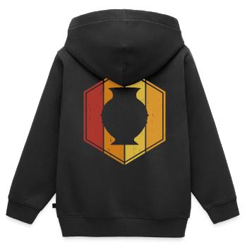 Poterie Poterie Poterie - Sweat Premium à capuche zippé enfant bio - noir - Dos - AI Model Kid Male (0cm)