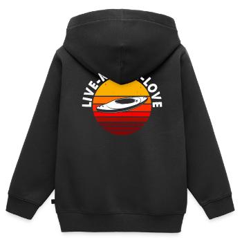 Kajak Kajakfahrer Kajaker - Kinder Premium Organic Zip Hoodie - Schwarz - Hinten - AI Model Kid Male (0cm)