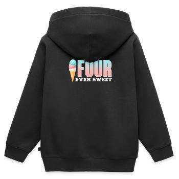 Eiscreme Eis Eiskrem Ice Cream Sommer Geschenk - Kinder Premium Organic Zip Hoodie - Schwarz - Hinten - AI Model Kid Male (0cm)