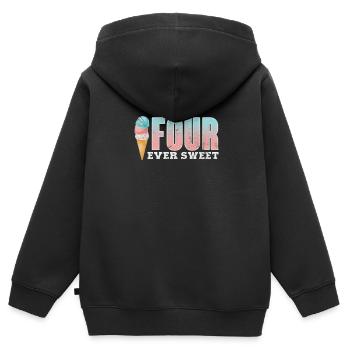 Eiscreme - Kinder Premium Organic Zip Hoodie - Schwarz - Hinten - AI Model Kid Male (0cm)