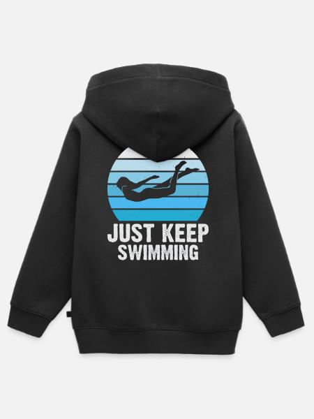Schwimmen Schwimmer - Kinder Premium Organic Zip Hoodie - Schwarz